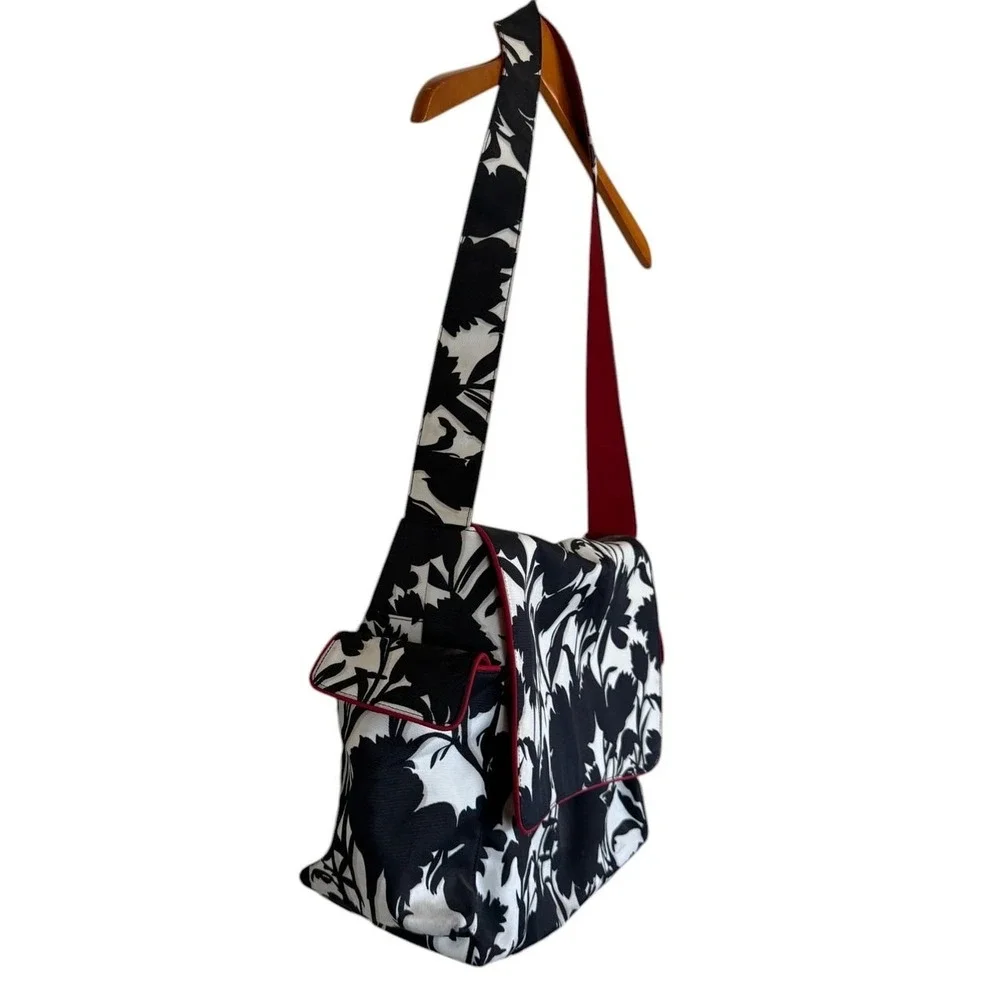 OiOi Australian Diaper Bag Mom Women Baby One Size Black Floral Canvas Messenger